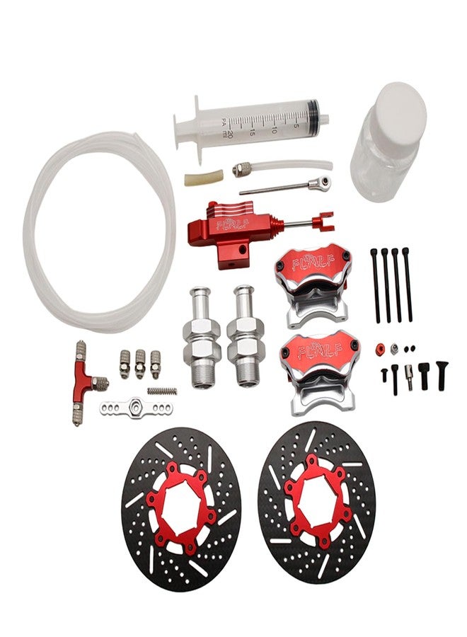 FLMLF Front Wheel Hydraulic Brake System Kit with Metal Calipers and Disc for 1/5 Hpi Rovan Km Baja 5b Ss 5t 5sc RC Car Parts - Image 3